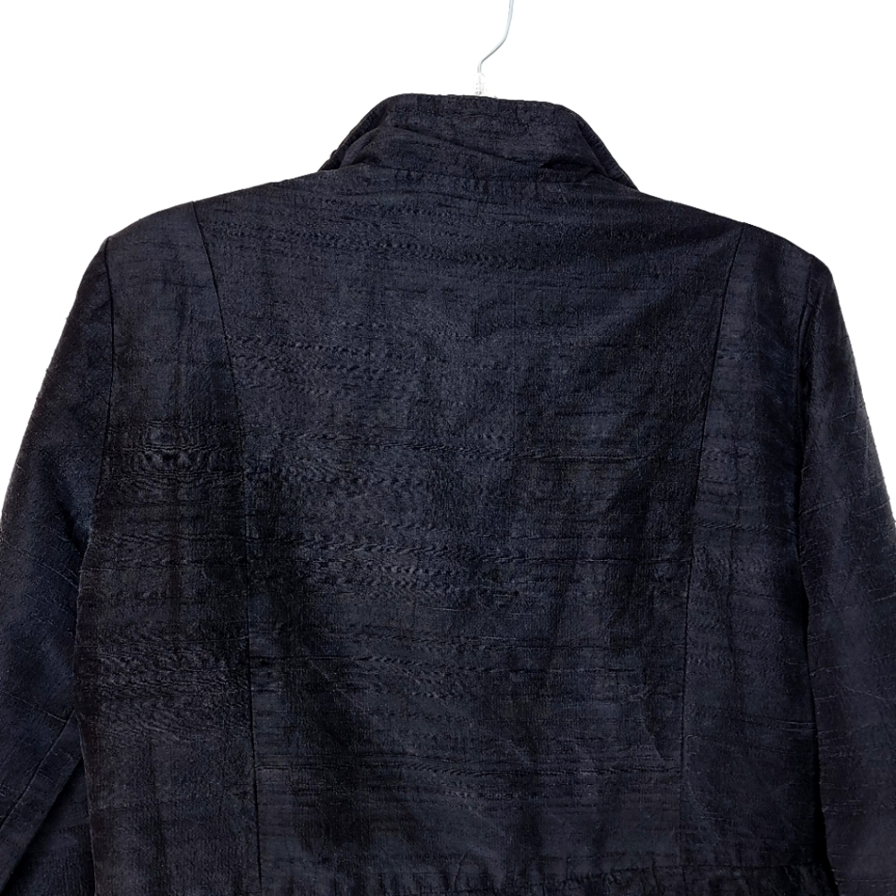 Anage Too vintage women's m black button down embellished sparkly geometric top - Picture 12 of 15